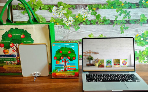 Tranh Cây 5 ngôi nhà hạnh phúc bền vững – kích thước để bàn 15x20cm - Hình ảnh 2