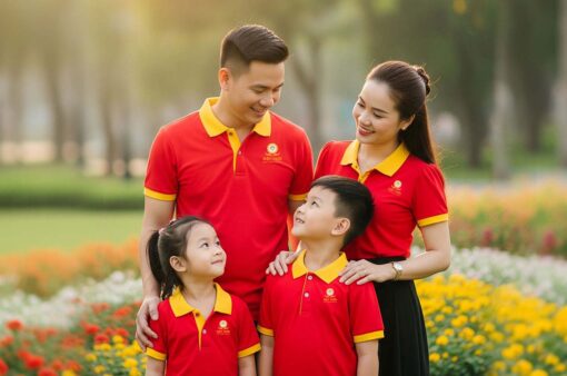 Bộ Áo đỏ “Gia Đình Mặt Trời – Phát Triển Vươn Xa”