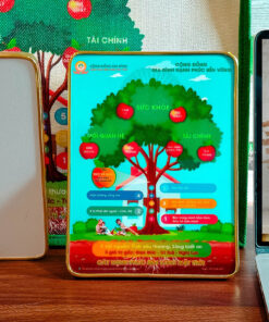 Tranh Cây 5 ngôi nhà hạnh phúc bền vững – kích thước để bàn 15x20cm